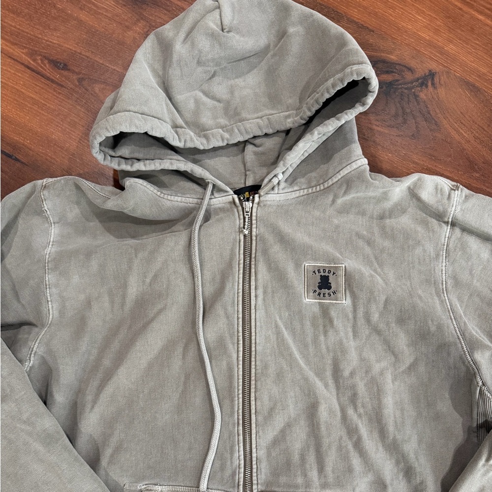 Teddy Fresh Hoodie Mens Gray Full Zip Sweatshirt H3H3 Streetwear Sweater 3XL